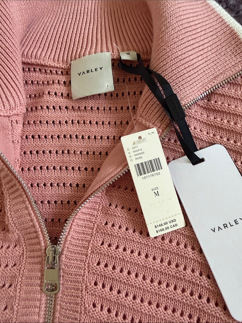 Varley Morwenna Half Zip Knit - Mellow Rose - Picture 4 of 5